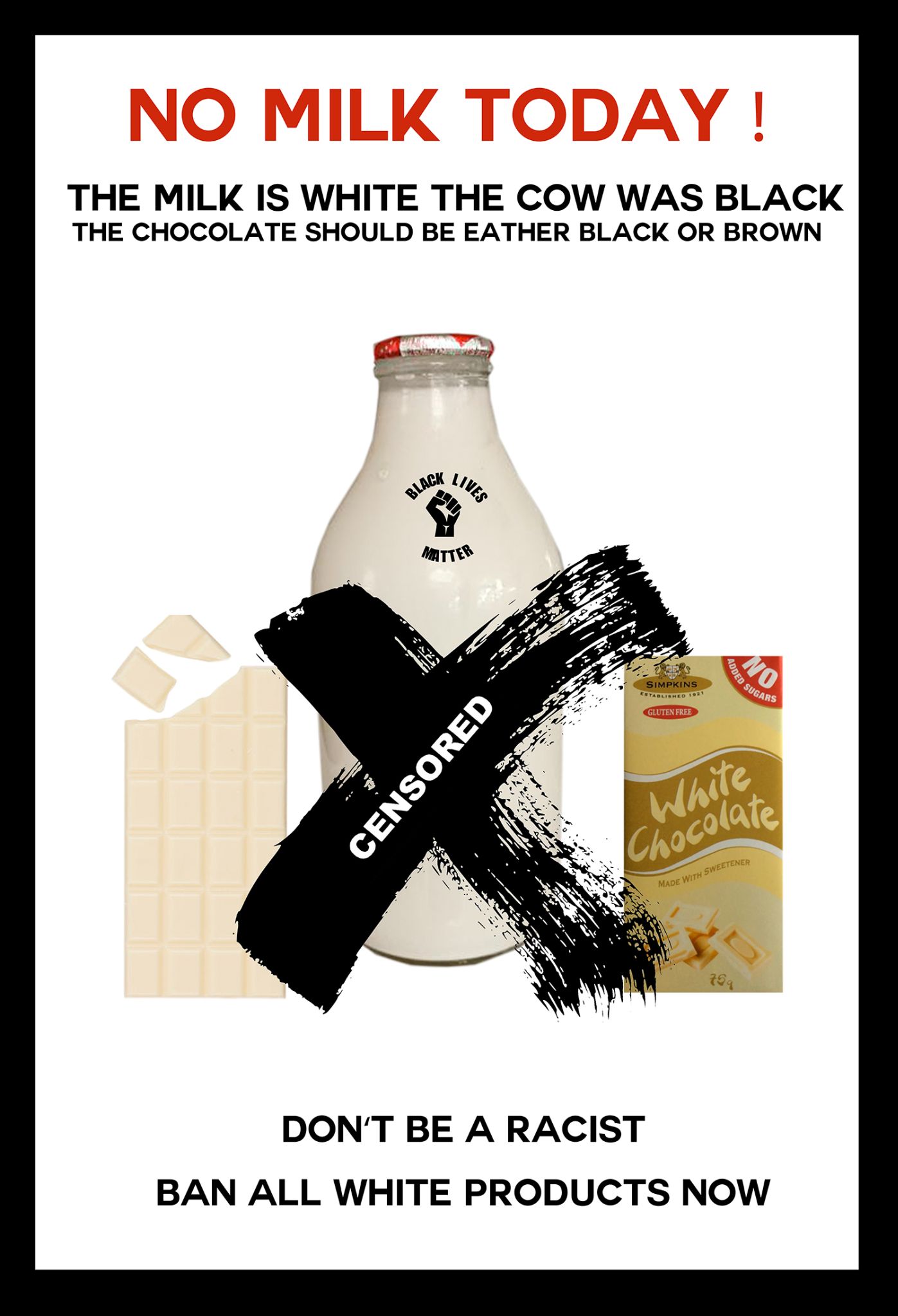 SMALL.   No Milk Today 
